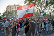 Demonstration in favor of Palestine and Lebanon in Barcelona