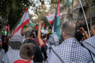 Demonstration in favor of Palestine and Lebanon in Barcelona