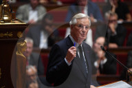 Discours de politique générale du nouveau Premier ministre Michel Barnier à l'Assemblée nationale à Paris