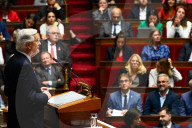 Discours de politique générale du nouveau Premier ministre Michel Barnier à l'Assemblée nationale à Paris