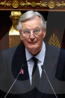 Discours de politique générale du nouveau Premier ministre Michel Barnier à l'Assemblée nationale à Paris