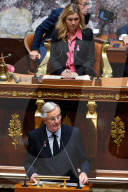 Discours de politique générale du nouveau Premier ministre Michel Barnier à l'Assemblée nationale à Paris