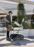 Autonomous robot home food delivery takes to skies.