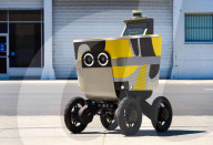 Autonomous robot home food delivery takes to skies.