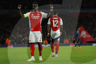 UEFA Champions League match between Arsenal and Paris Saint-Germain at the Emirates Stadium in London, UK.