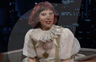 Lady Gaga sur le plateau de l'émission "Jimmy Kimmel Live!" à Los Angeles