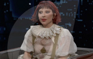 Lady Gaga sur le plateau de l'émission "Jimmy Kimmel Live!" à Los Angeles