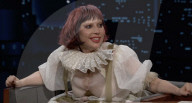Lady Gaga sur le plateau de l'émission "Jimmy Kimmel Live!" à Los Angeles