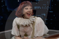 Lady Gaga sur le plateau de l'émission "Jimmy Kimmel Live!" à Los Angeles