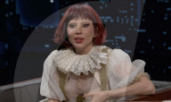 Lady Gaga sur le plateau de l'émission "Jimmy Kimmel Live!" à Los Angeles
