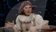 Lady Gaga sur le plateau de l'émission "Jimmy Kimmel Live!" à Los Angeles