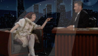Lady Gaga sur le plateau de l'émission "Jimmy Kimmel Live!" à Los Angeles