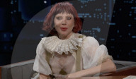 Lady Gaga sur le plateau de l'émission "Jimmy Kimmel Live!" à Los Angeles