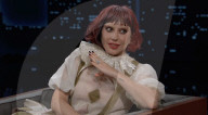 Lady Gaga sur le plateau de l'émission "Jimmy Kimmel Live!" à Los Angeles