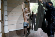 Femen activists protest Iran and its dark alliance with Russia
