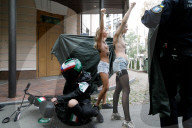 Femen activists protest Iran and its dark alliance with Russia