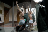 Femen activists protest Iran and its dark alliance with Russia