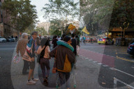 Barcelona - Anti-tourism protest in the Eixample neighborhood of Barcelona