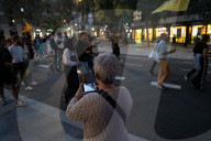 Barcelona - Anti-tourism protest in the Eixample neighborhood of Barcelona