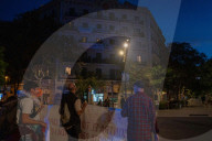 Barcelona - Anti-tourism protest in the Eixample neighborhood of Barcelona