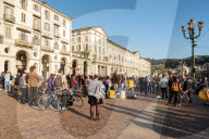 Torino, Fiaccolata in solidarietÃ  del popolo libanese presso Piazza Vittorio Veneto