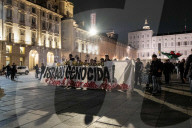 Torino, fiaccolata Palestina libera, Libano libero presso Piazza Castello