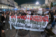 Torino, fiaccolata Palestina libera, Libano libero presso Piazza Castello