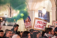 Torino, fiaccolata Palestina libera, Libano libero presso Piazza Castello