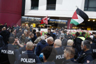 Roma - Manifestazione studentesca per la Palestina contro la Leonardo
