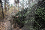 Ukrainian artillery crew at positions in Kharkiv region