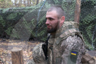 Ukrainian artillery crew at positions in Kharkiv region