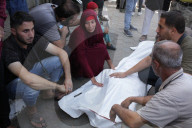 Gazans mourn at al Aqsa Martyrs hospital