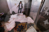 Gazans mourn at al Aqsa Martyrs hospital