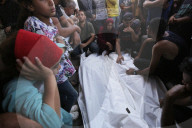 Gazans mourn at al Aqsa Martyrs hospital
