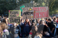 Corteo Climate Strike di Fridays for future contro il cambiamento climatico 