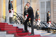 Arrivées au dîner d'état au palais de l'Elysée à Paris en l'honneur de la visite du roi et de la reine de Belgique en France