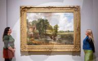 John Constable's The Hay Wain at the National Gallery, Sunley Room, London, UK.