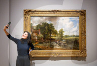John Constable's The Hay Wain at the National Gallery, Sunley Room, London, UK.