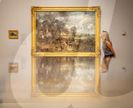 John Constable's The Hay Wain at the National Gallery, Sunley Room, London, UK.
