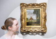 John Constable's The Hay Wain at the National Gallery, Sunley Room, London, UK.