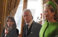 Le roi Philippe et la reine Mathilde de Belgique reçus par Anne Hidalgo, maire de Paris, lors de la visite du couple royal en France
