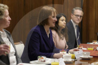 Rachel Reeves UK Chancellor of the Exchequer holds a business breakfast with asset managers