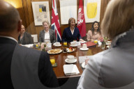 Rachel Reeves UK Chancellor of the Exchequer holds a business breakfast with asset managers