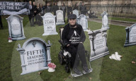 Assisted suicide bill protest in Westminster, London, UK.