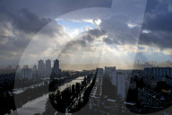 Kyiv skyline in autumn