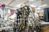 Zaporizhzhia volunteers make anti-thermal imaging ponchos for military
