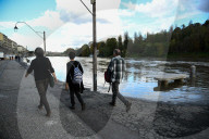 Torino - La situazione del fiume Po ad altezza dei Murazzi dopo le pesanti precipitazioni