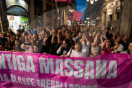 Barcelona - Massive protest in favor of the antiga Massana
