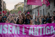 Barcelona - Massive protest in favor of the antiga Massana