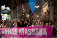 Barcelona - Massive protest in favor of the antiga Massana